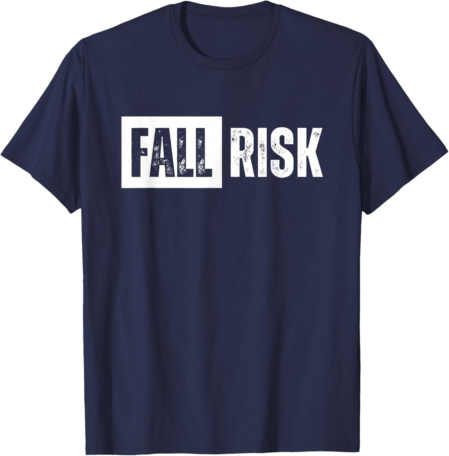 Fall Risk Funny Vintage Retro T-Shirt - T-Shirt | Navy