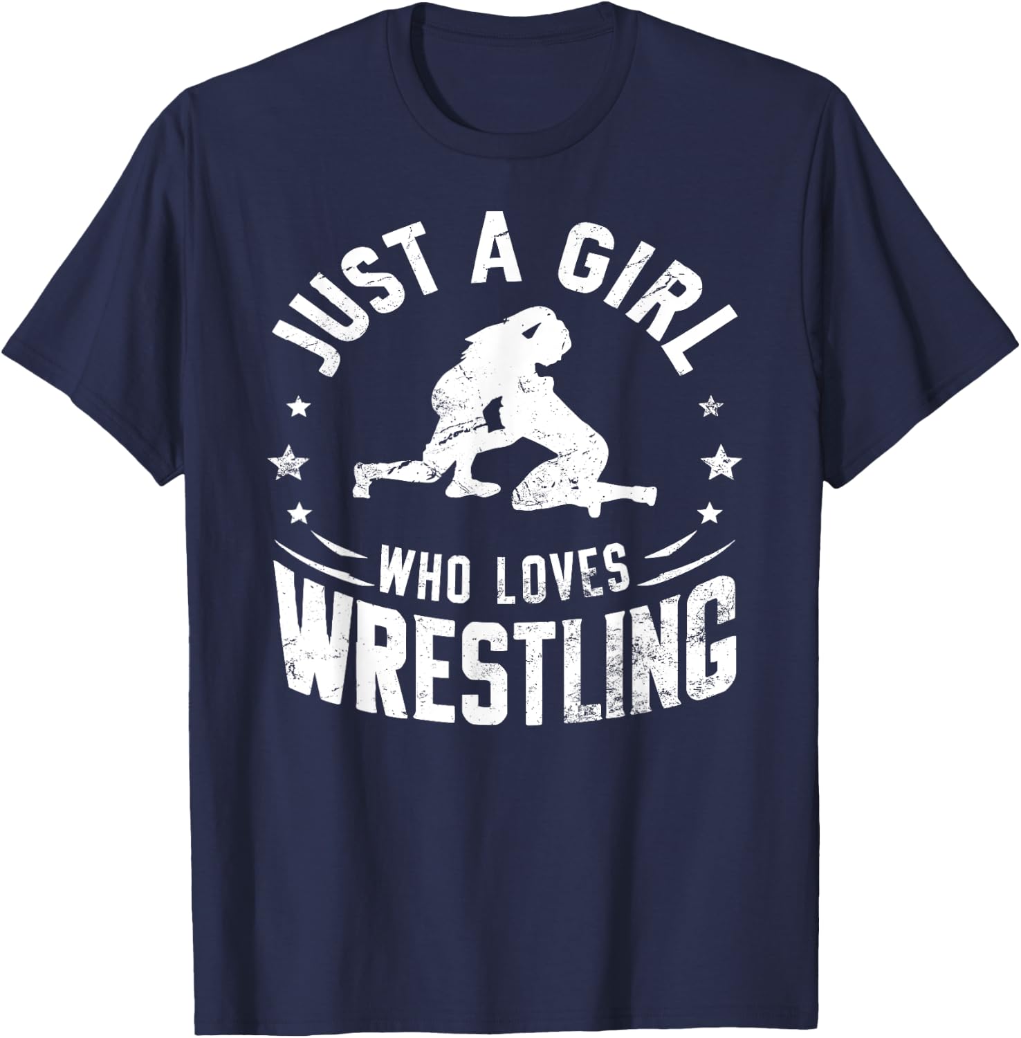 Just A Girl Who Loves Wrestling - Wrestler Girl & Women T-Shirt - T-Shirt | Navy