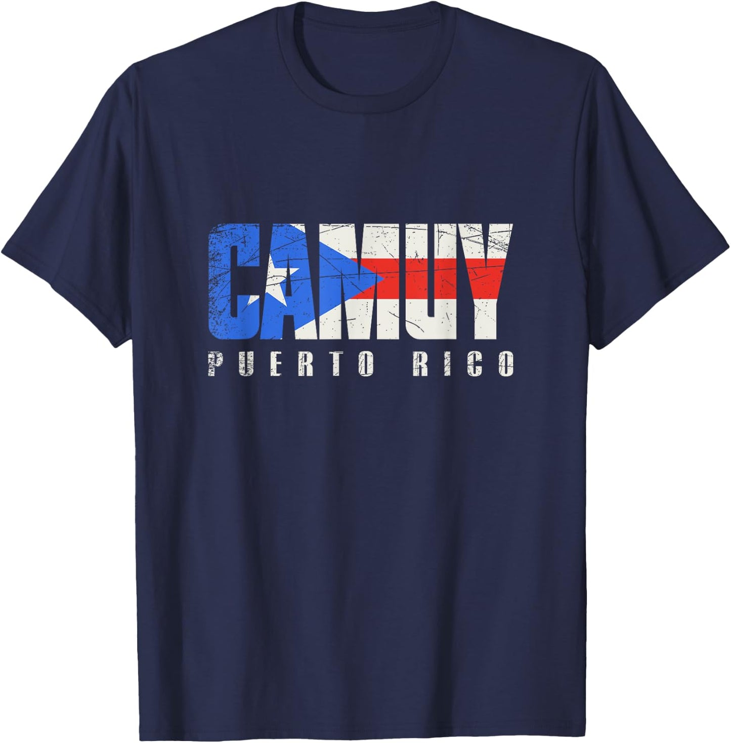 Camuy Puerto Rico, Puerto Rican flag T-Shirt - T-Shirt | Navy