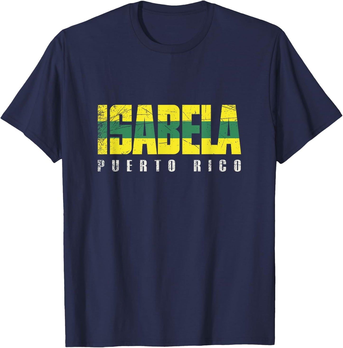 Isabela City in Puerto Rico, Isabela Flag T-Shirt - T-Shirt | Navy