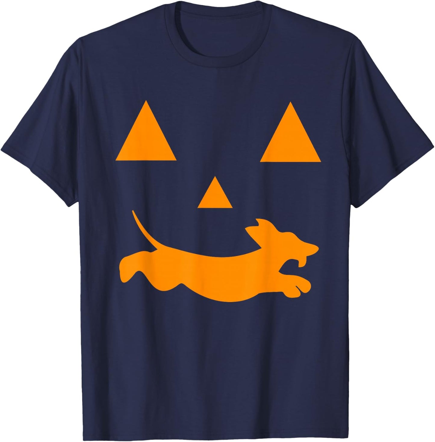 Halloween Pumpkin Dachshund Jack-o-lantern Costume T-Shirt - T-Shirt | Navy