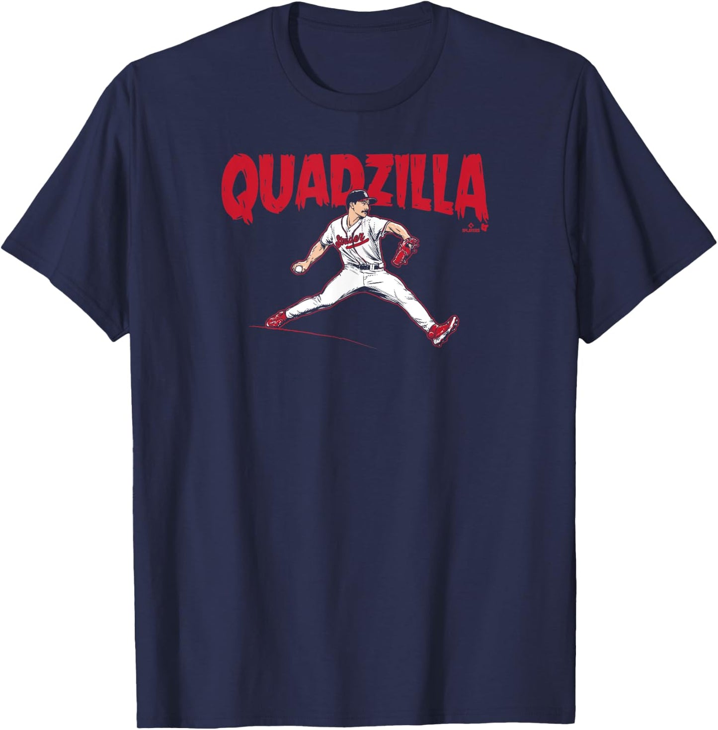 BreakingT - Spencer Strider Quadzilla Atlanta Baseball - Men's Blue Short Sleeve Classic Fit - Small T-Shirt - T-Shirt | Navy