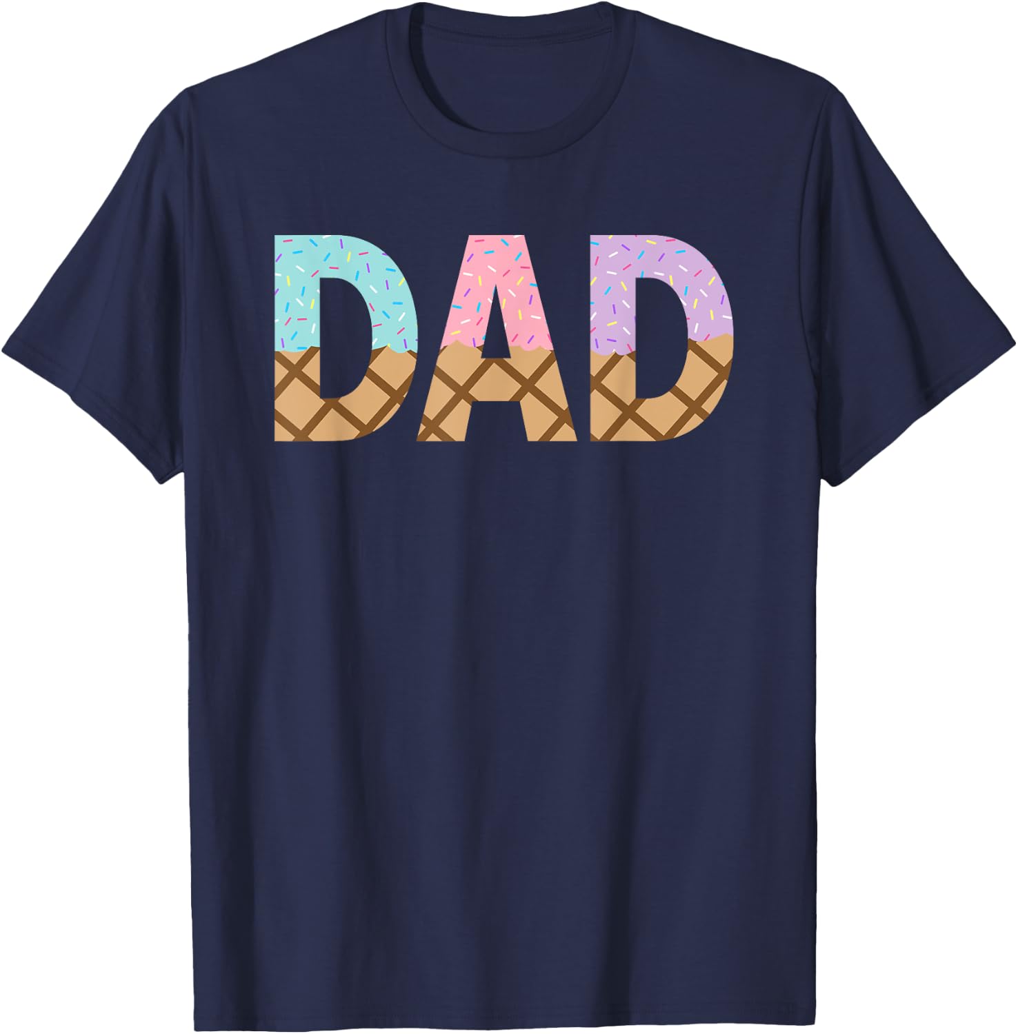 Dad Of 1st First Birthday Girl Ice Cream T-Shirt - T-Shirt | Navy