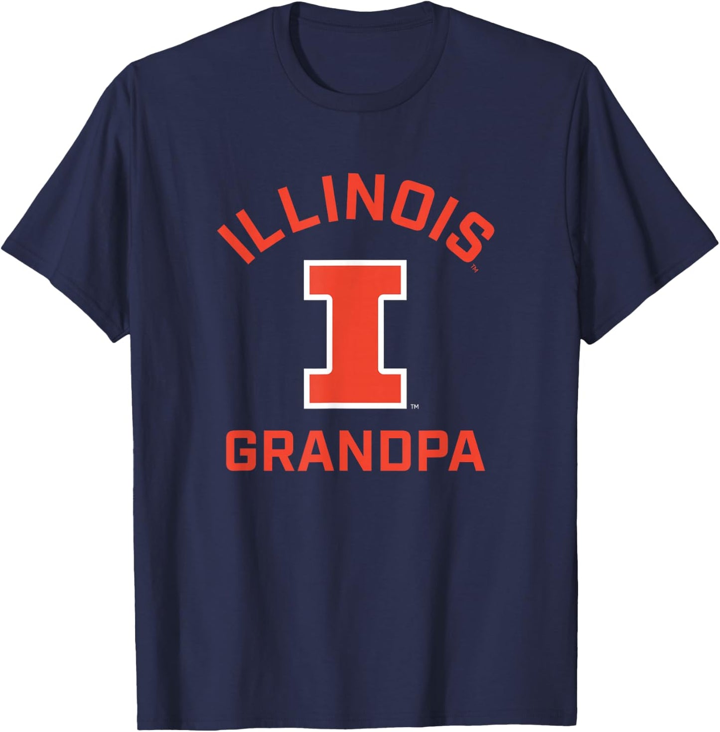 Campus Lab University of Illinois Fighting Illini Arched Grandpa , Small, Blue T-Shirt - T-Shirt | Navy