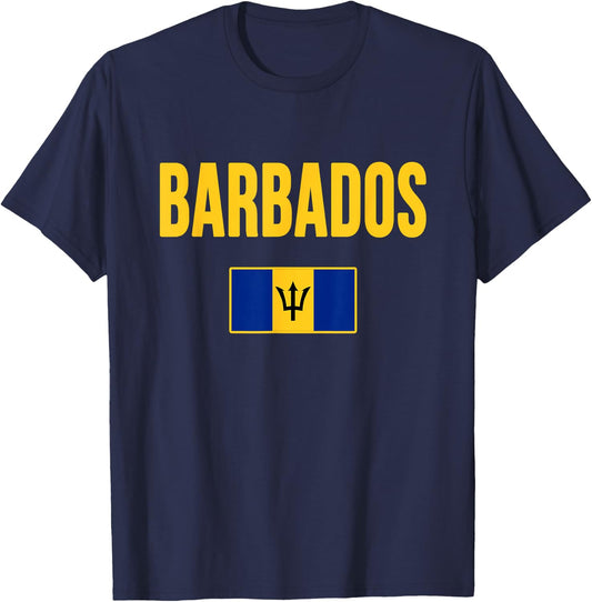 Barbados Flag Barbadian Souvenir T-Shirt - T-Shirt | Navy