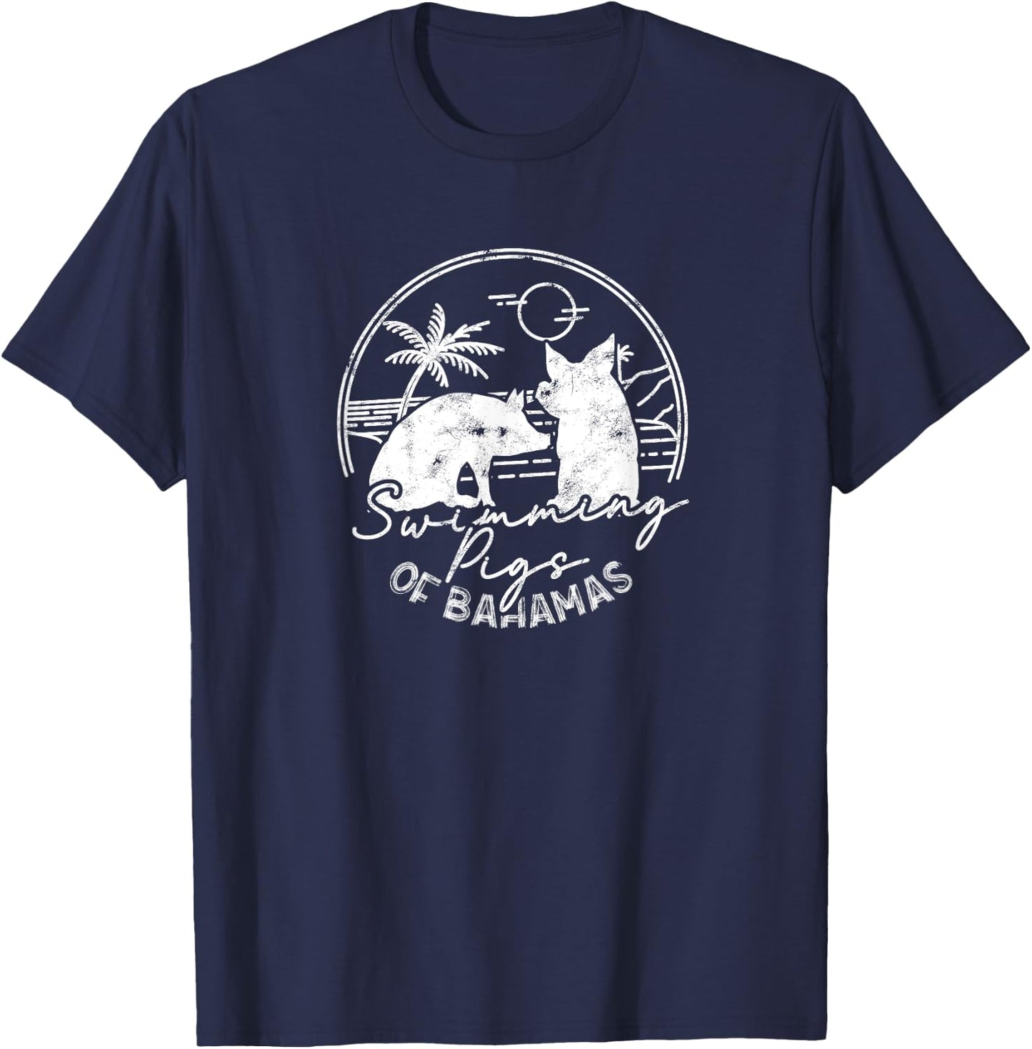 Swimming pigs of bahamas - Bahamas North Sea Beach Vacation Men Women T-Shirt - T-Shirt | Navy