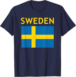 Kids Vintage Sweden Flag Swedish Souvenir Boys Girls Toddler T-Shirt - T-Shirt | Navy
