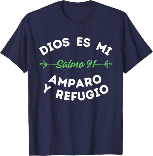 Psalms 91 or Salmo 91, Christian Bible Verses in Spanish T-Shirt - T-Shirt | Navy