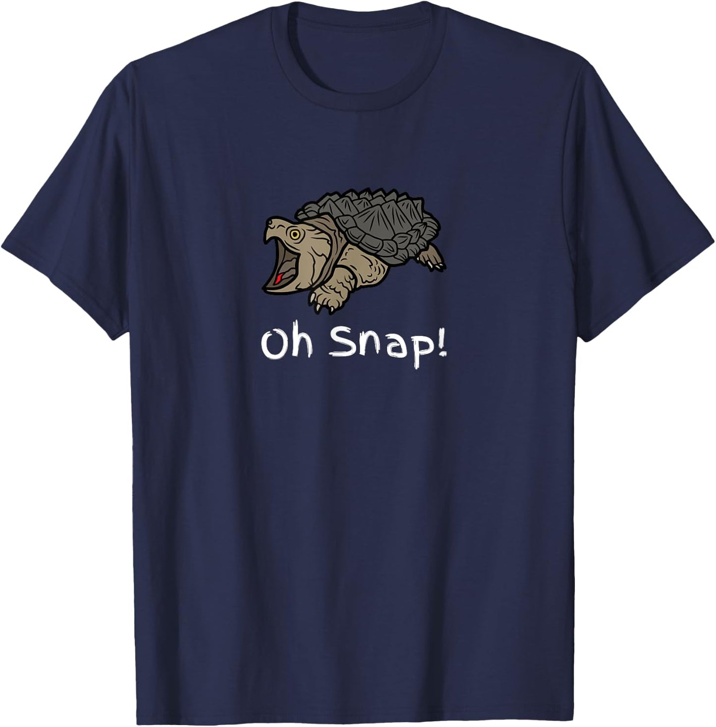 Oh Snap Statement, Snapping Turtle Funny Reptile Graphic T-Shirt - T-Shirt | Navy