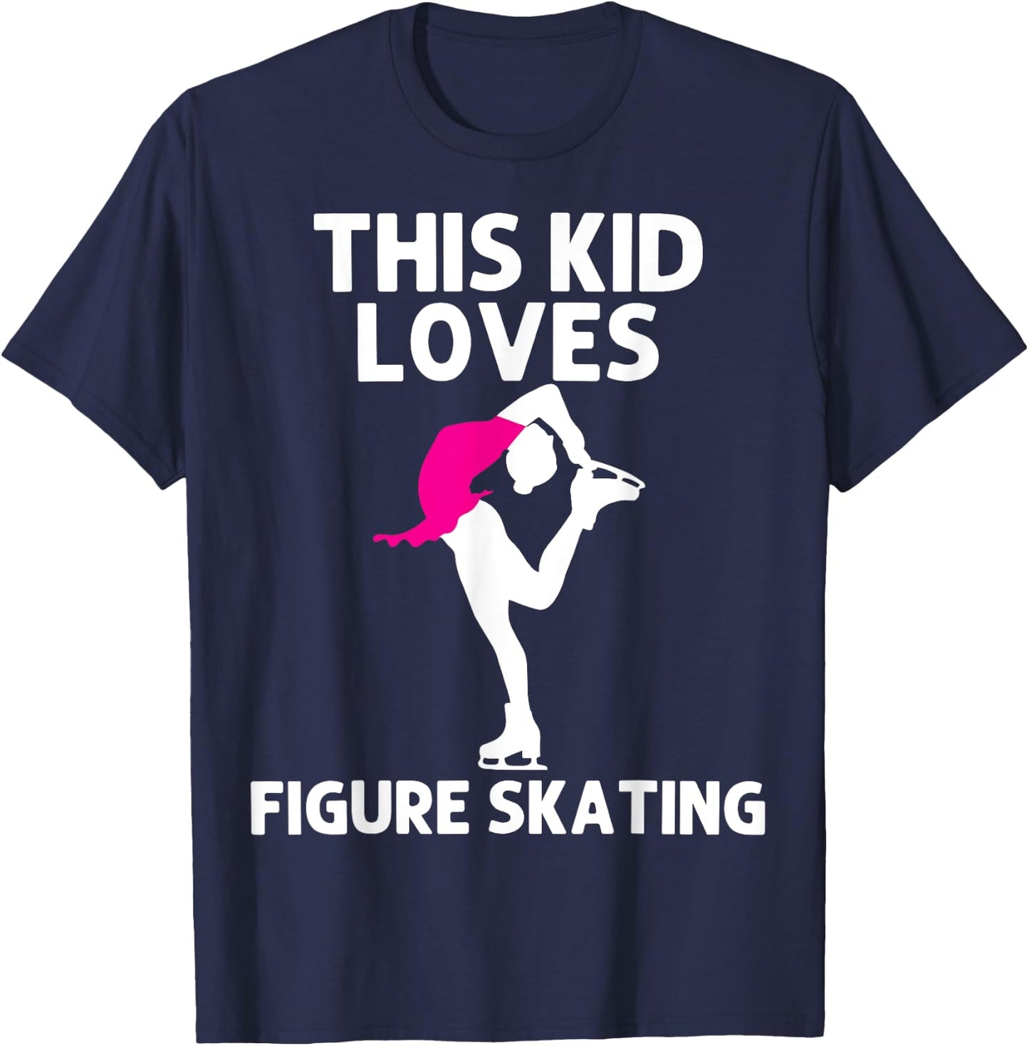 Cool Figure Skating For Figure Ice Skater Kids Boys Girls T-Shirt - T-Shirt | Navy
