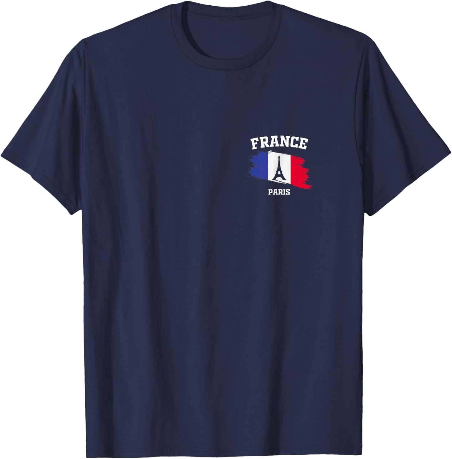 Eiffel Tower Paris France French Flag Vacation Parisian T-Shirt - T-Shirt | Navy