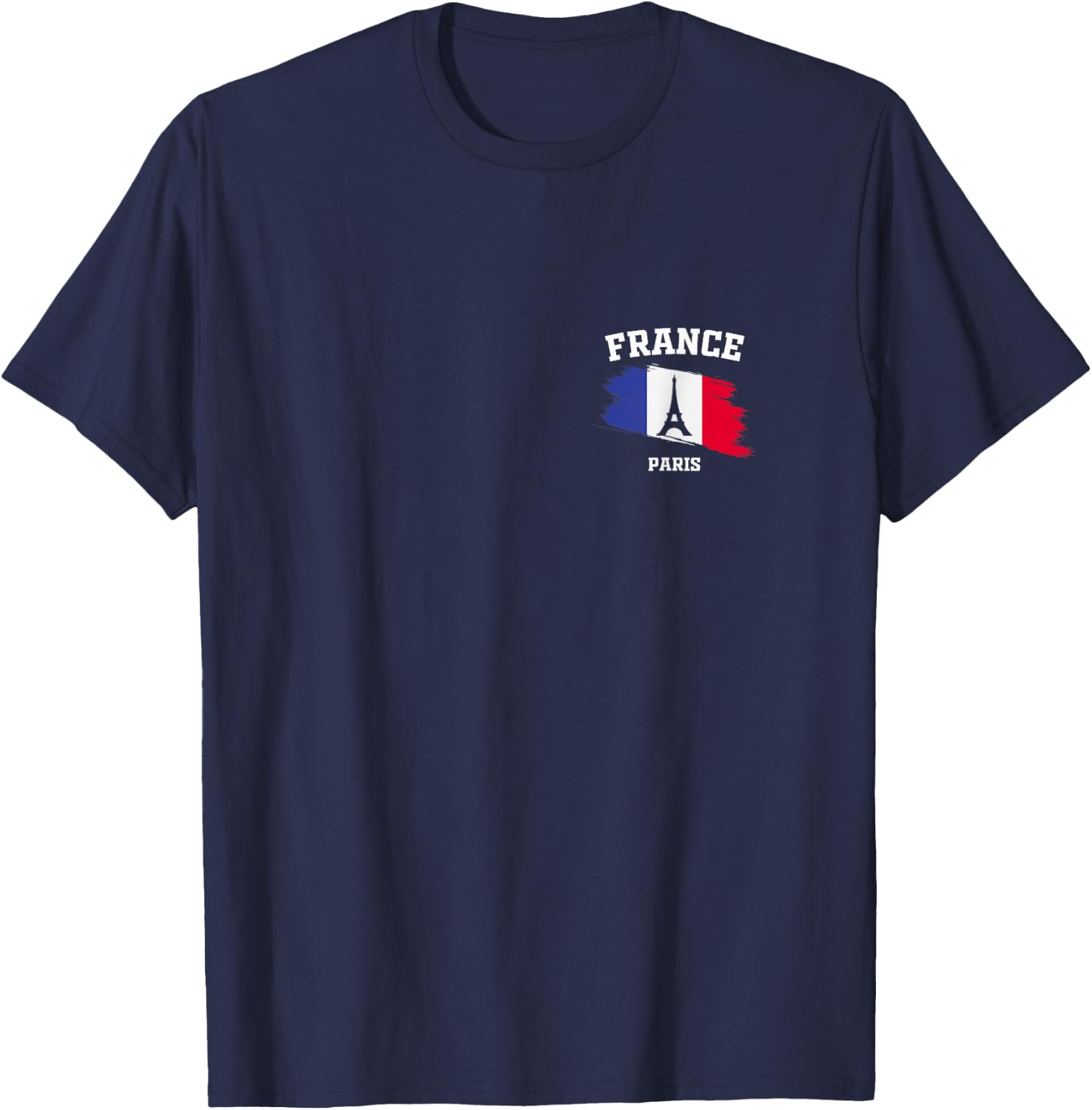 Eiffel Tower Paris France French Flag Vacation Parisian T-Shirt - T-Shirt | Navy