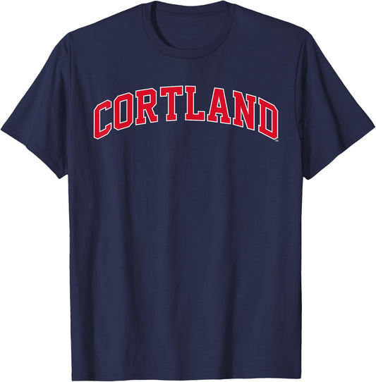 SUNY Cortland Red Dragons Classic Arched Type T-Shirt - T-Shirt | Navy