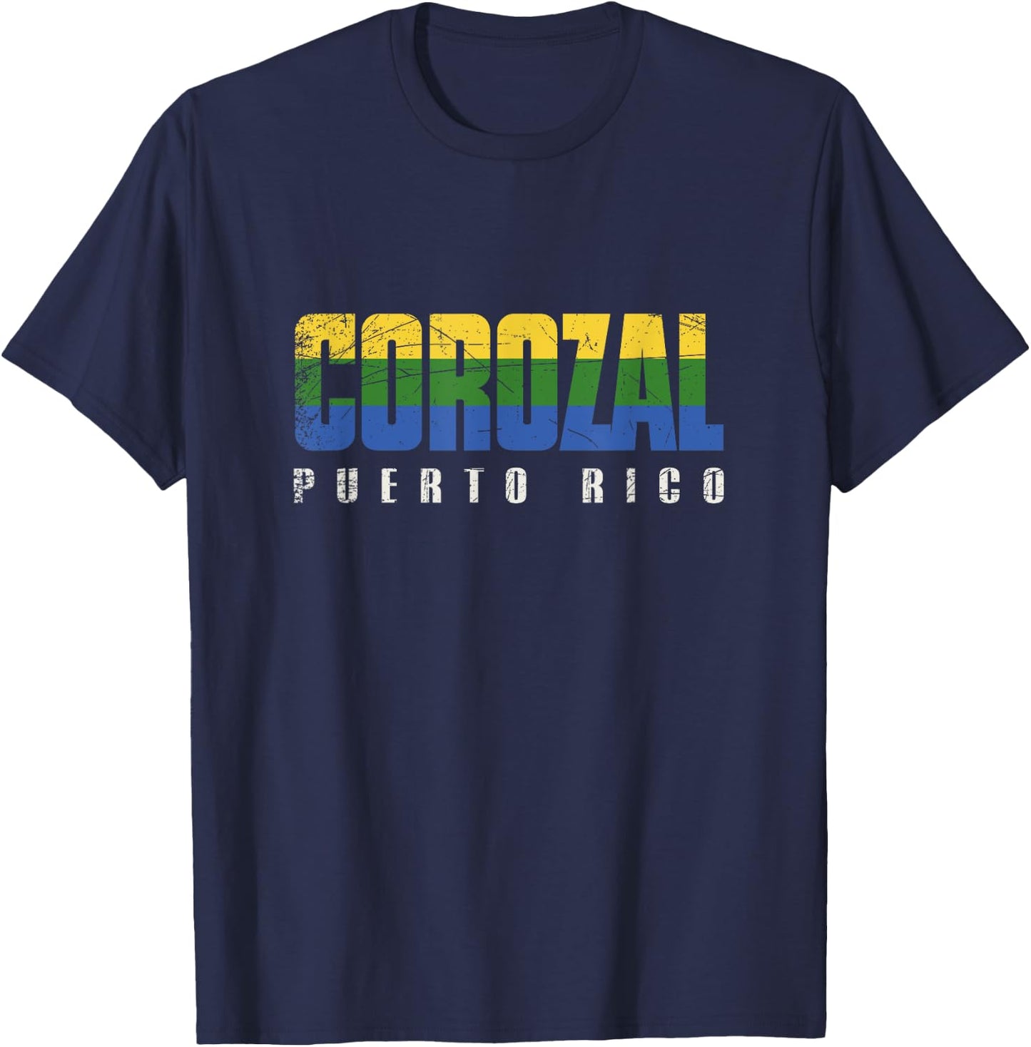 Corozal City in Puerto Rico, Corozal Flag T-Shirt - T-Shirt | Navy
