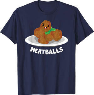 Spaghetti & Meatballs Matching Couple Halloween Best Friends T-Shirt - T-Shirt | Navy