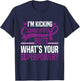 Kicking Cancers Butt Superpower Pancreatic Cancer Awareness T-Shirt - T-Shirt | Navy