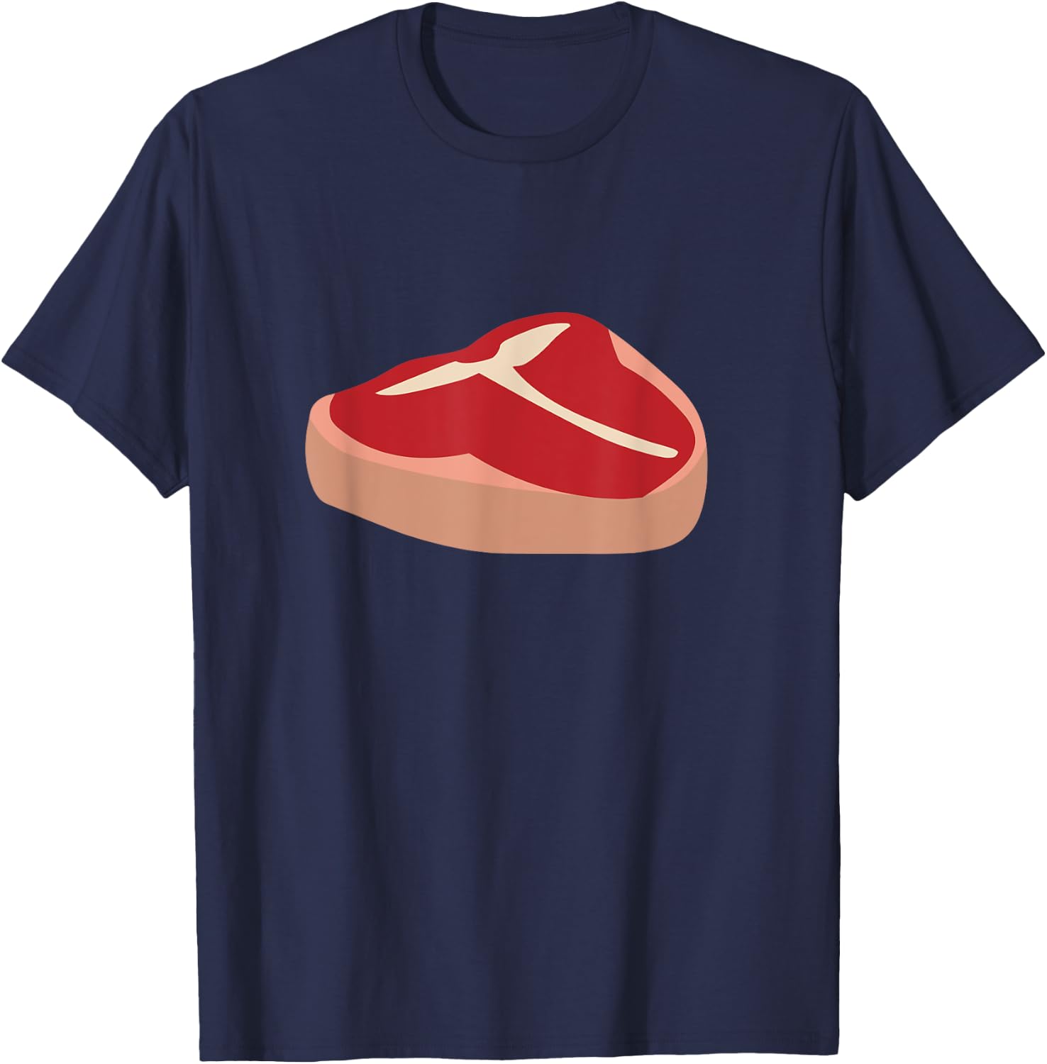 T-Bone Steak Funny Random Piece of Meat T-Shirt - T-Shirt | Navy