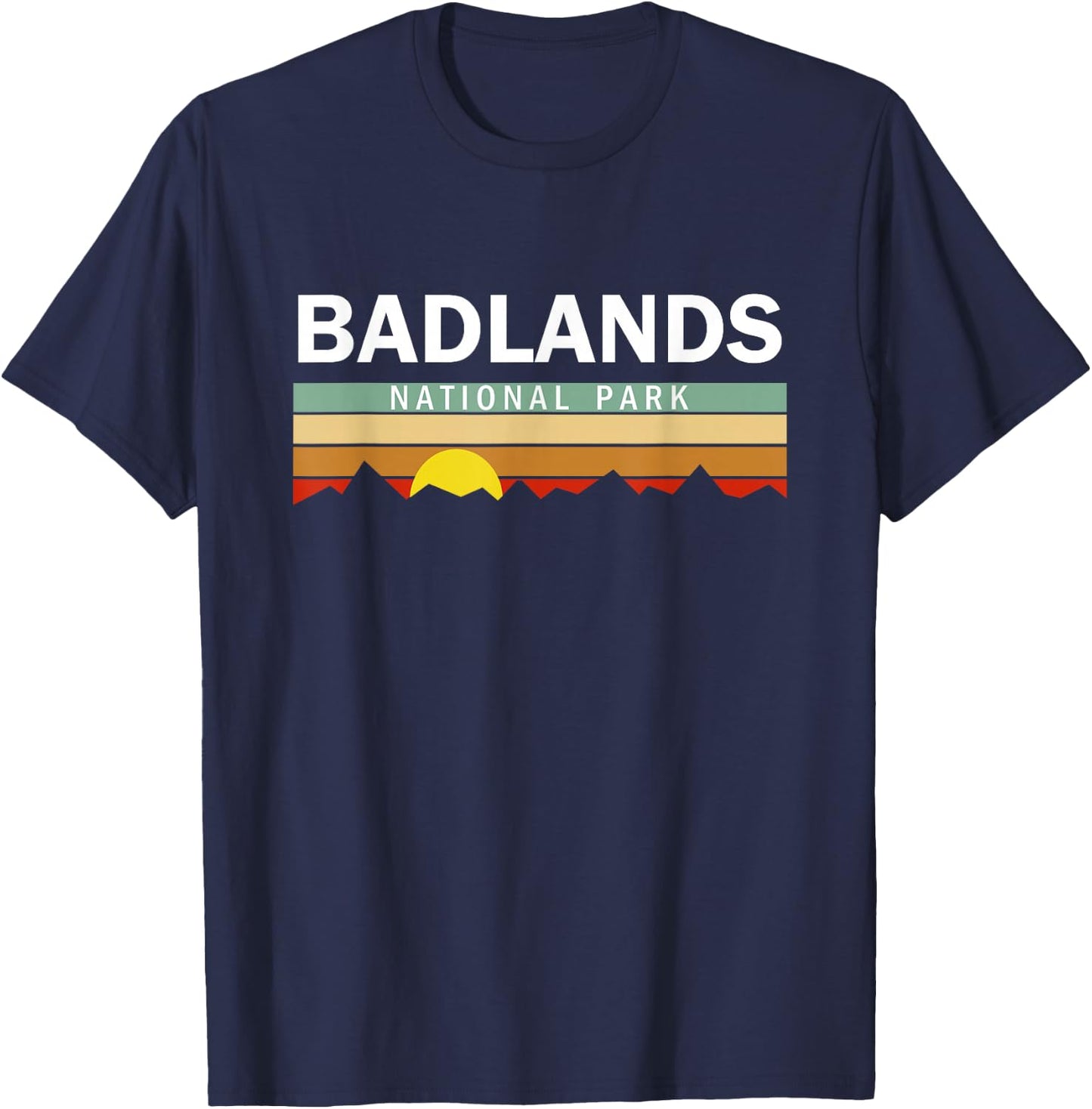 Retro Vintage Badlands National Park T-Shirt - T-Shirt | Navy