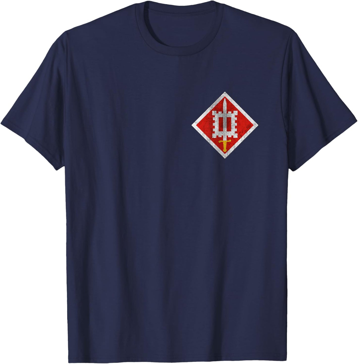 18th Engineer Brigade Distressed Logo Military Veteran Xmas T-Shirt - T-Shirt | Navy
