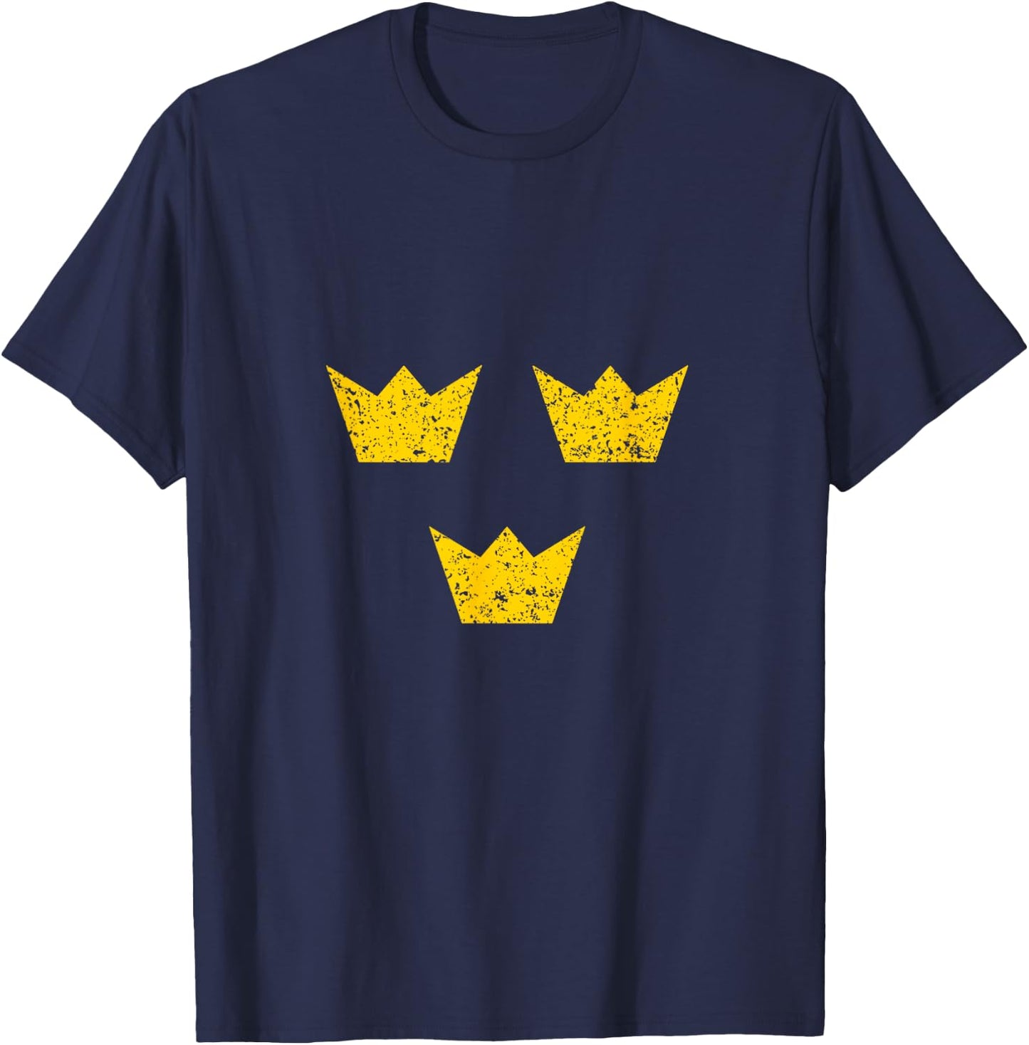 Sweden Crowns Swedish Flag Sverige Pride Vintage Souvenir T-Shirt - T-Shirt | Navy