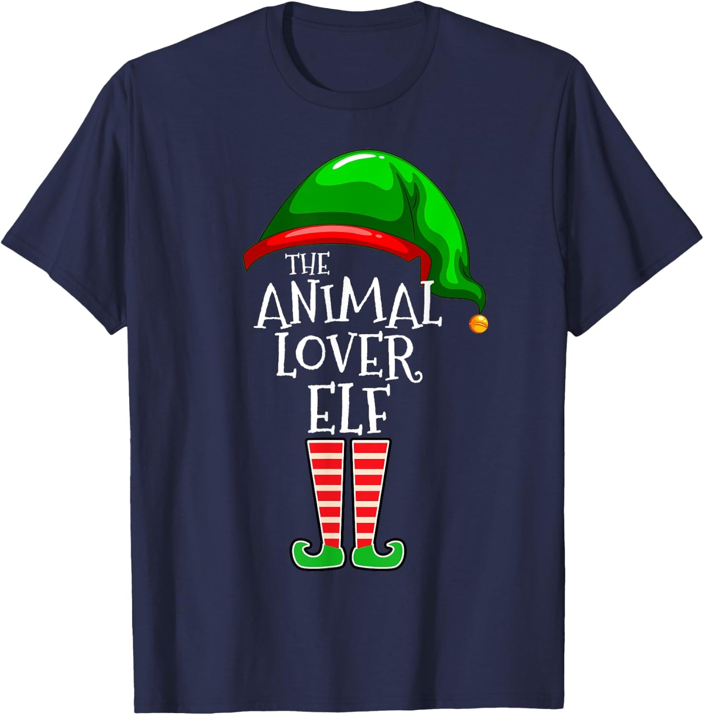The Animal Lover Elf Family Matching Group Christmas Gift T-Shirt - T-Shirt | Navy