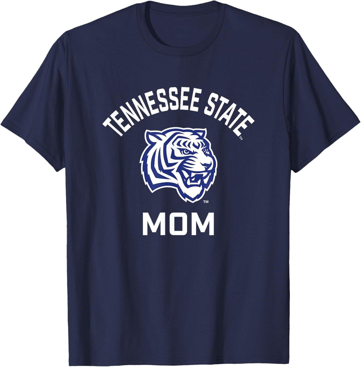 Tennessee State University TSU Tigers Arched Mom T-Shirt - T-Shirt | Navy