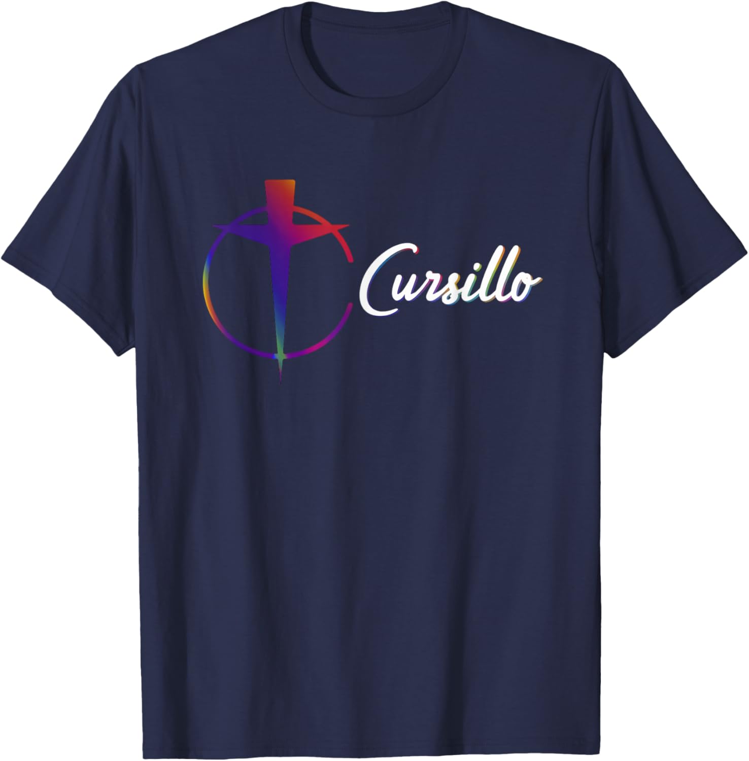 DeColores Cursillo Rainbow Rooster Catholic T-Shirt - T-Shirt | Navy