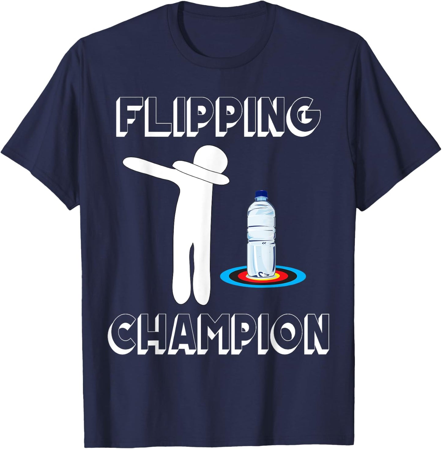 Water Bottle Flipping Dabbing Flipping Champion T-Shirt - T-Shirt | Navy