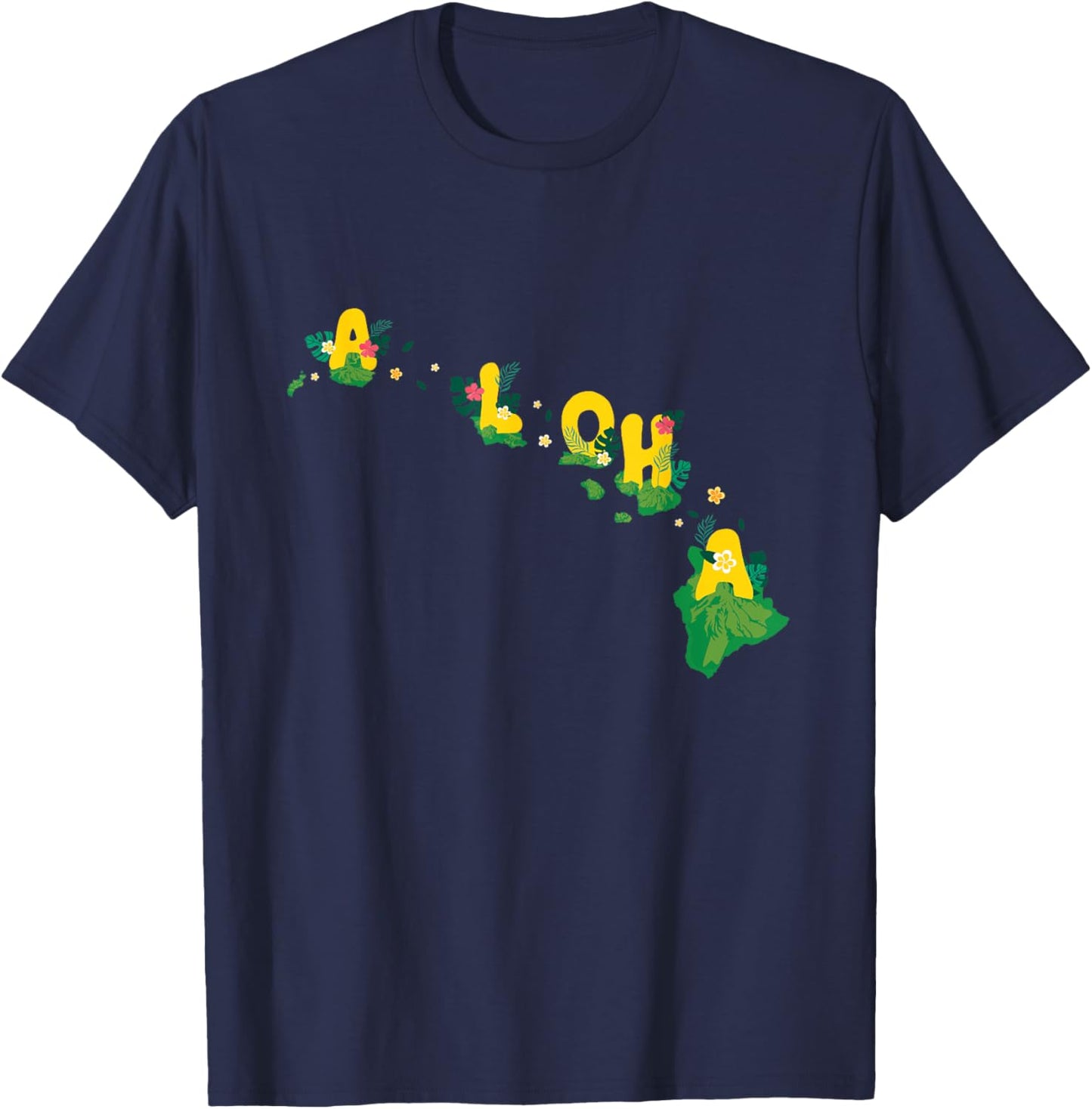 Hawaiian Islands Aloha - Maui Kahui Oahu and Big Island T-Shirt - T-Shirt | Navy