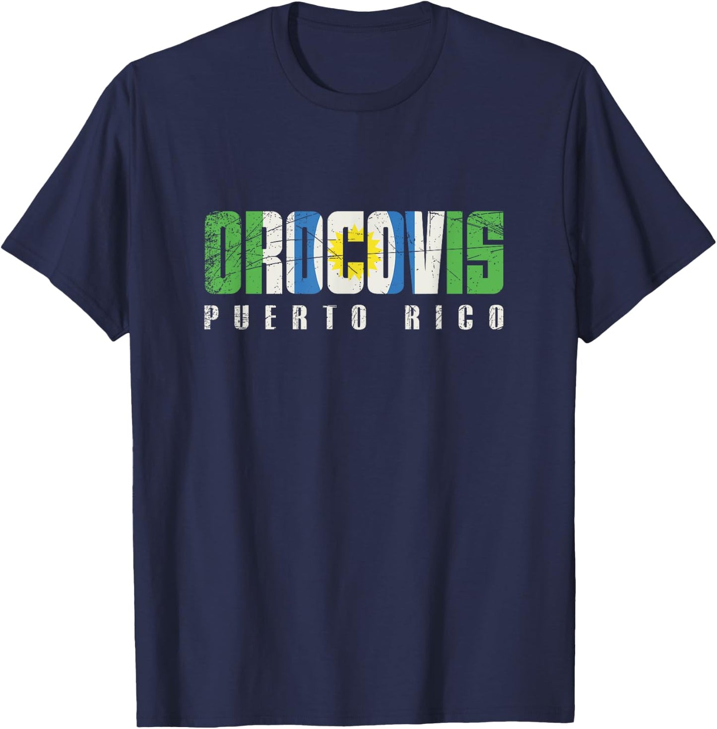 Orocovis City in Puerto Rico, Orocovis Flag T-Shirt - T-Shirt | Navy