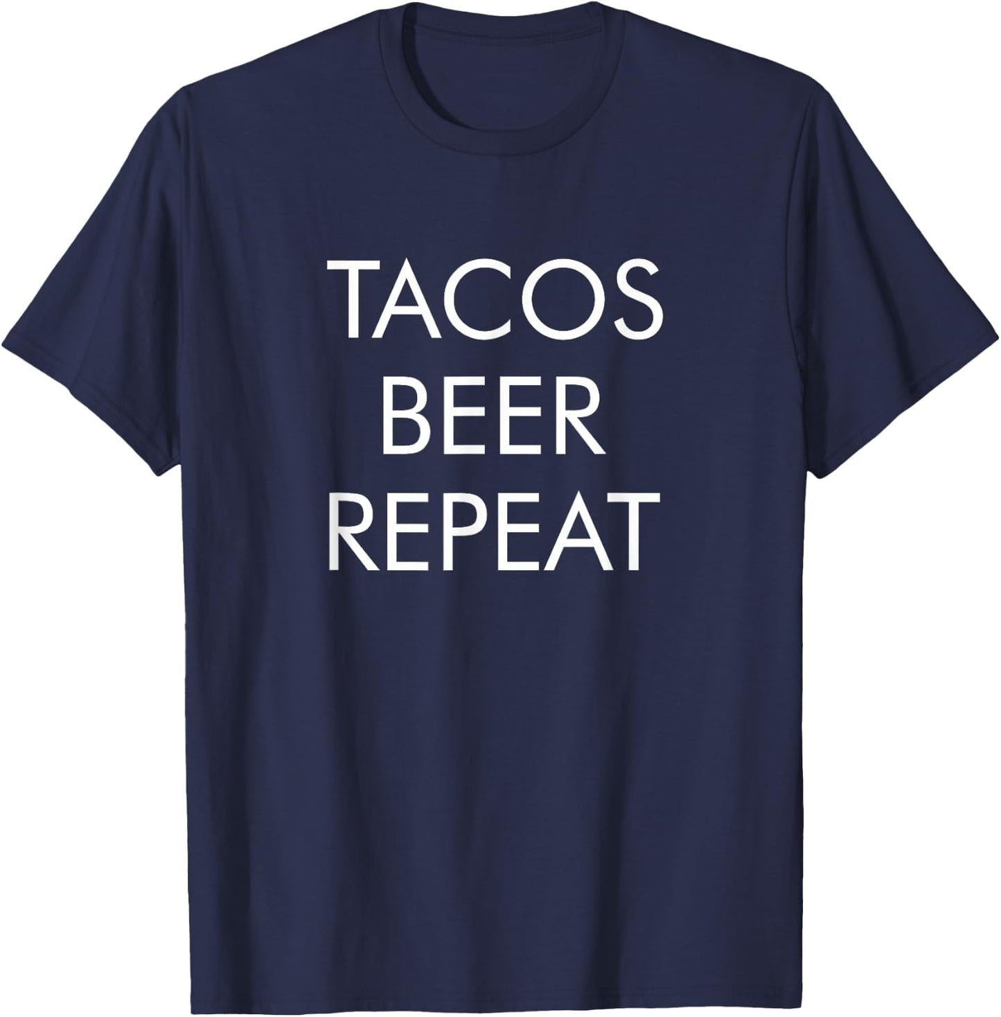Tacos Beer Repeat T-Shirt - T-Shirt | Navy