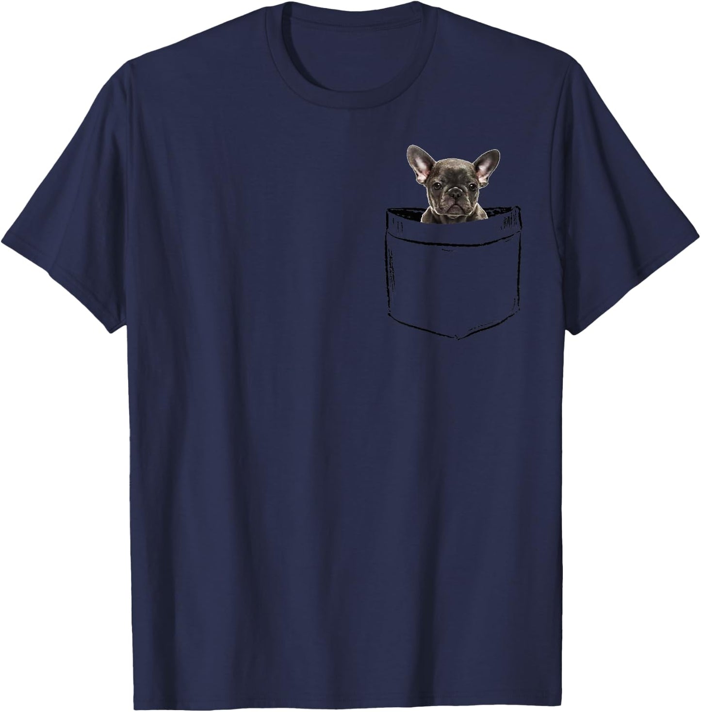 DBA-Art French Bulldog Puppy Costumes Cute Pocket Frenchie, Boy Girl Funny T-Shirt - T-Shirt | Navy