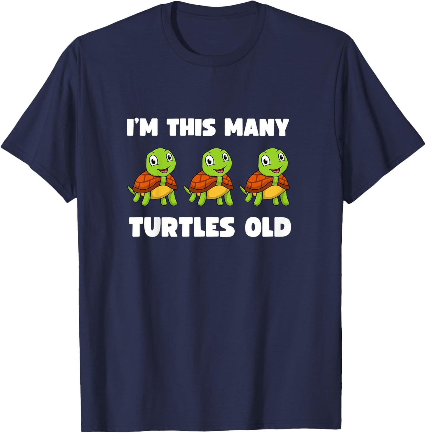 Kids I'm This Many Turtles Old - Tortoise 3rd Birthday 3 Years T-Shirt - T-Shirt | Navy