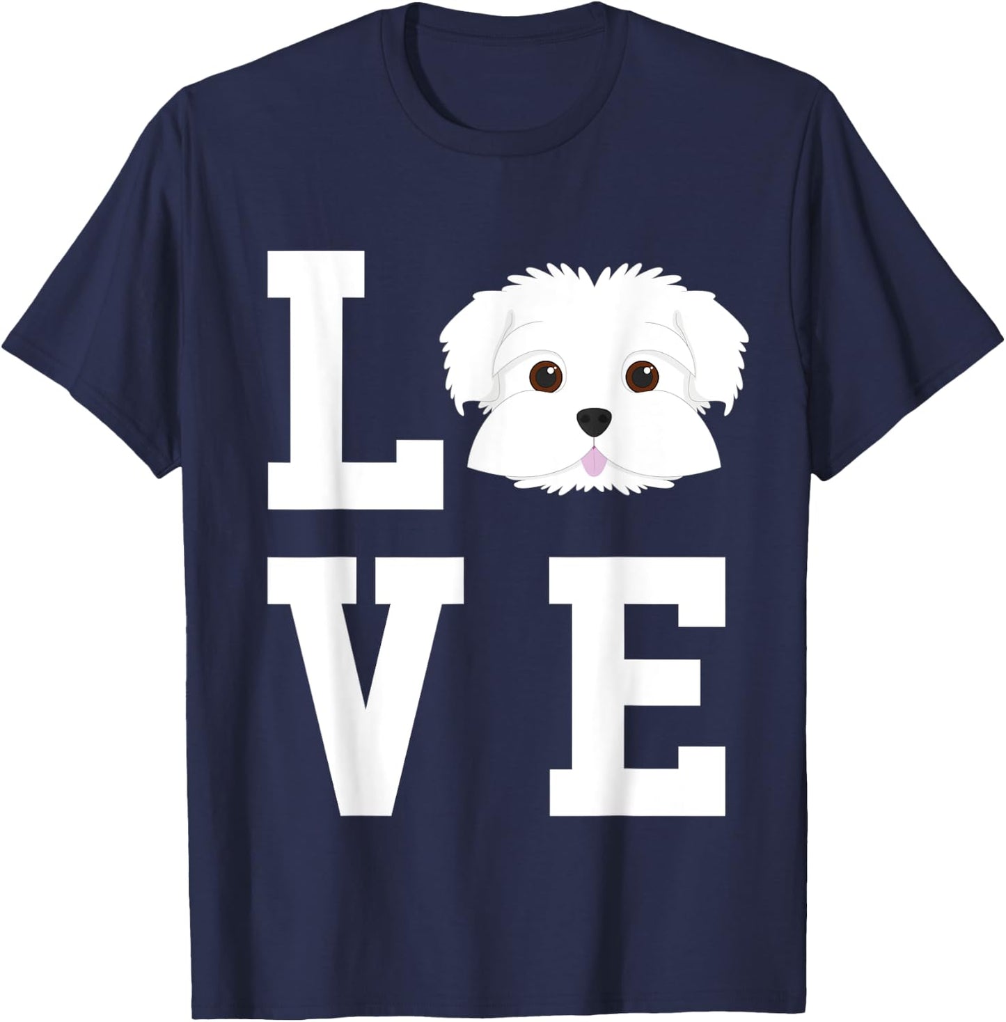 I Love My Maltese Dog Lover T-Shirt - T-Shirt | Navy
