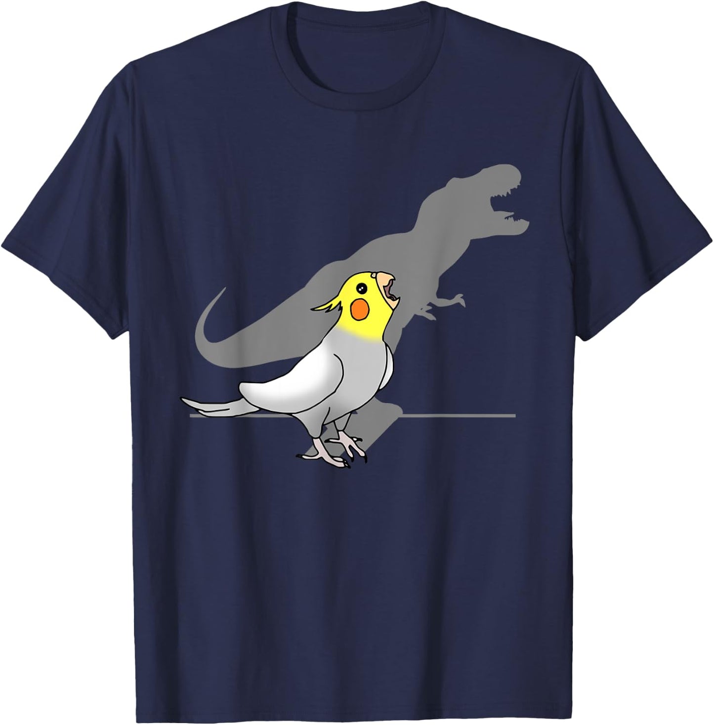 Cute Screaming Parrot Funny T-Rex Cockatiel T-Shirt - T-Shirt | Navy