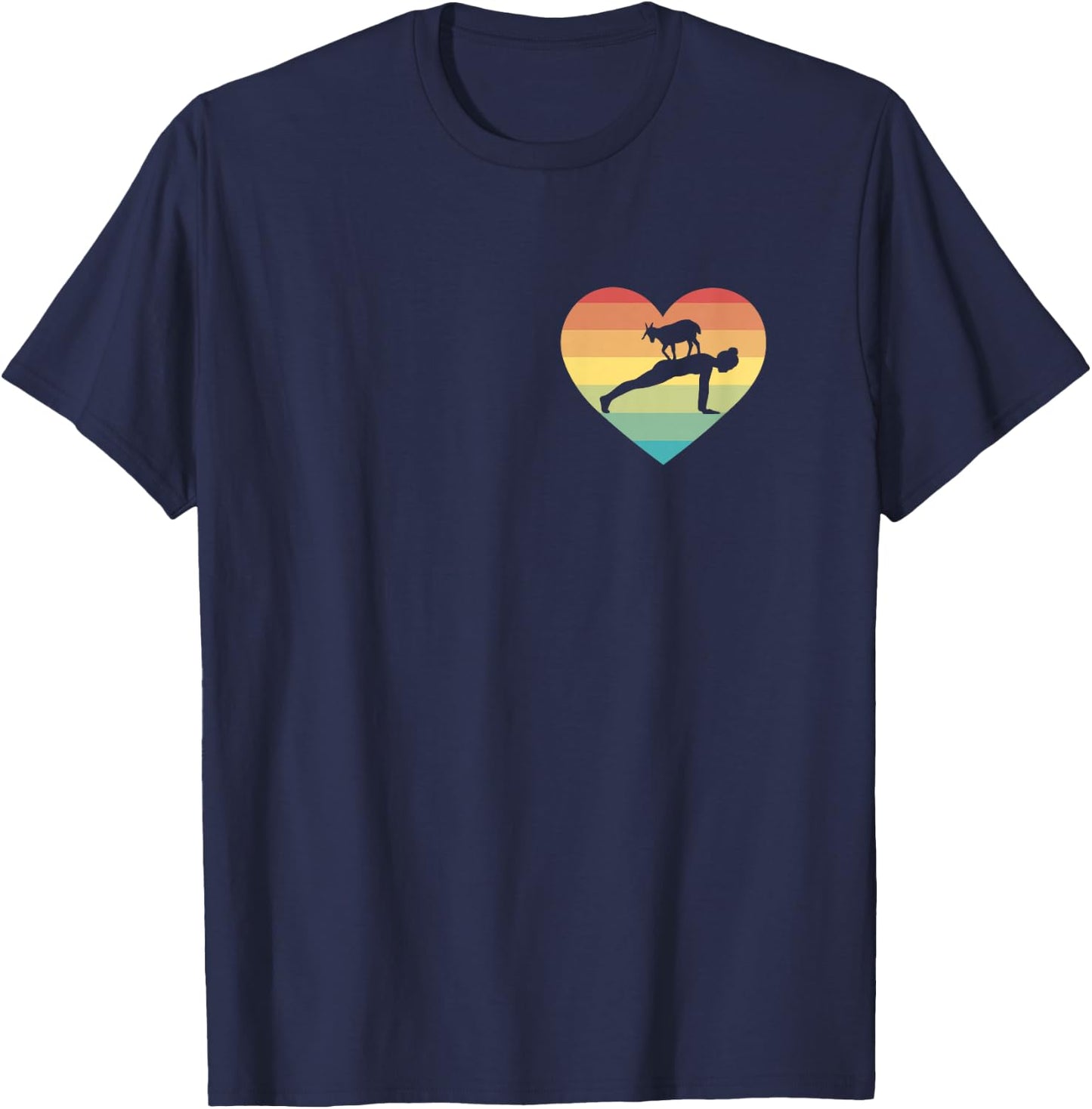 Goat Yoga Heart nny Meditation Zen Namaste Goat Yoga Girls T-Shirt - T-Shirt | Navy