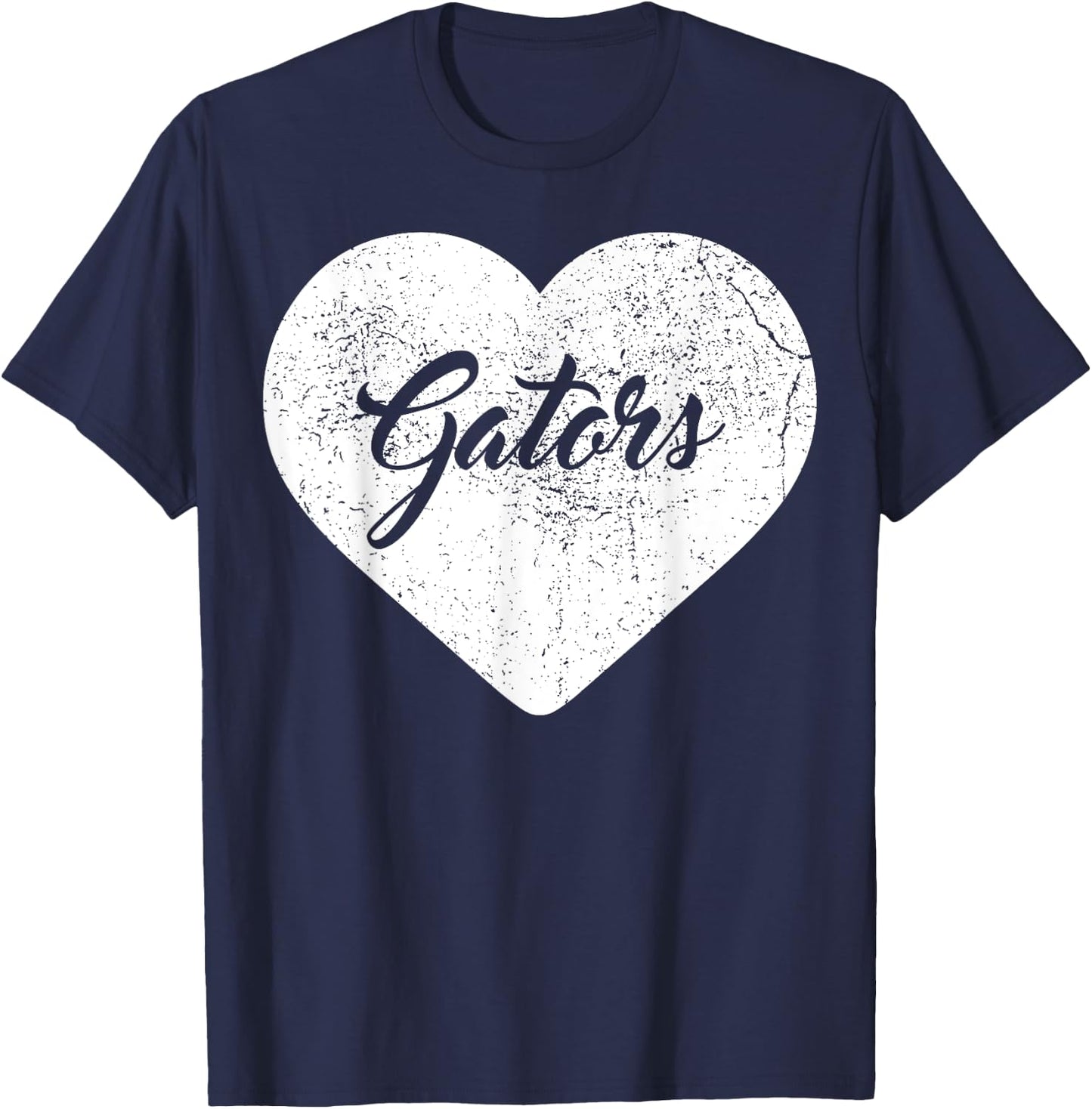 Gators School Sports Fan Team Spirit Mascot Heart Gift T-Shirt - T-Shirt | Navy