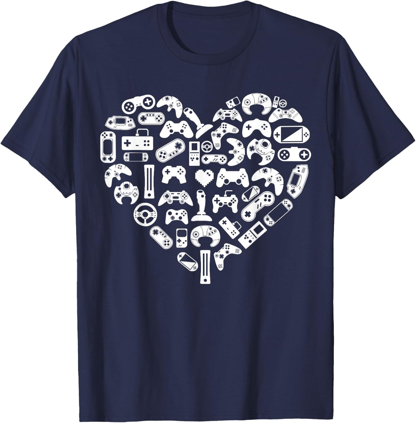 Boys Gamer Gift - Game Heart Valentines Day Lover Men Kids T-Shirt - T-Shirt | Navy