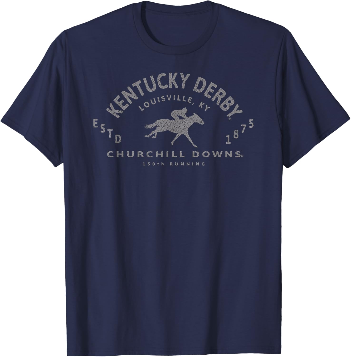 Officially Licensed Kentucky Derby 150th Running Retro T-Shirt - T-Shirt | Navy