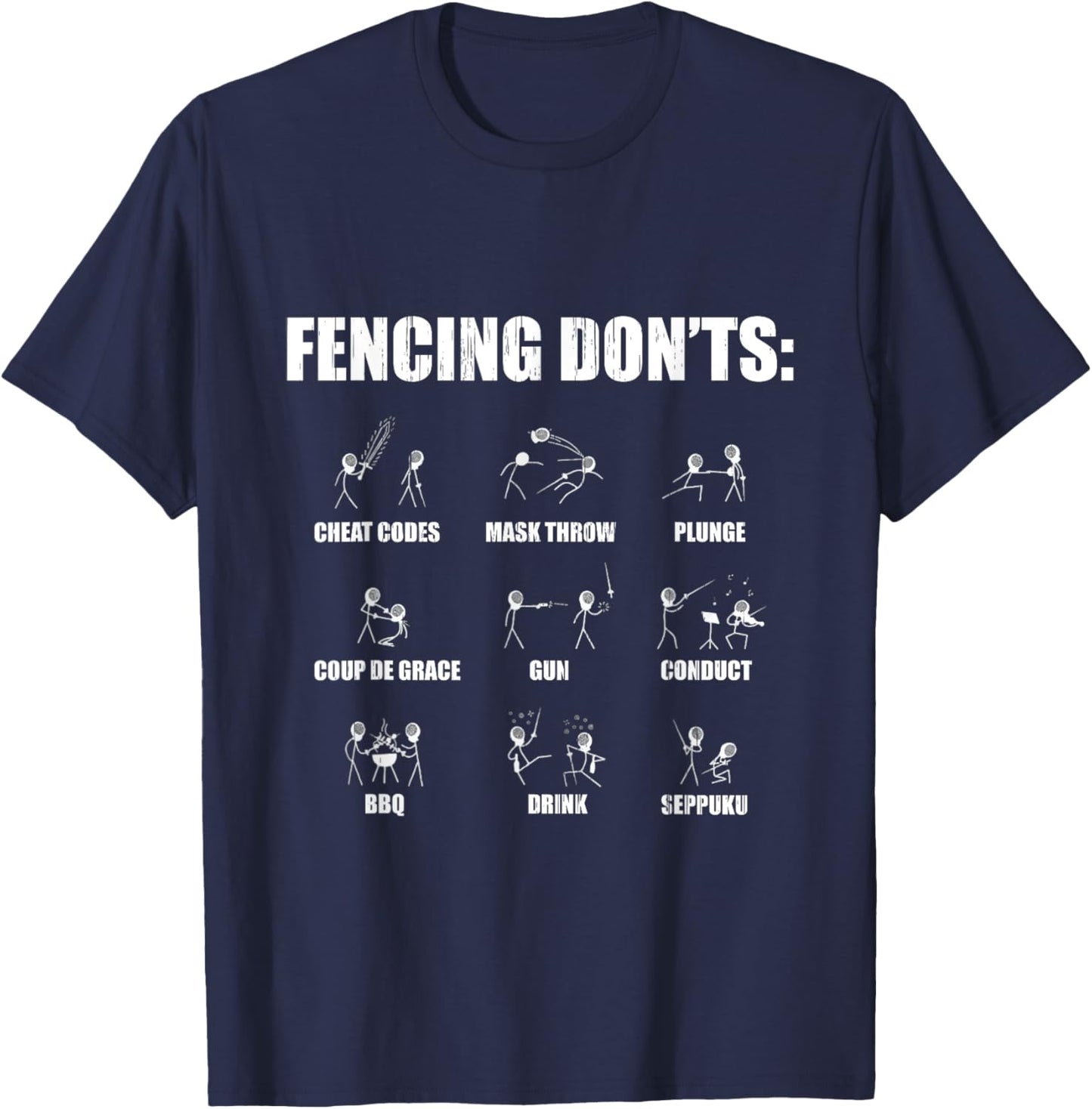 Funny Fencing Shirt Fencer Swordsman Fencing Don't Chart T-Shirt - T-Shirt | Navy