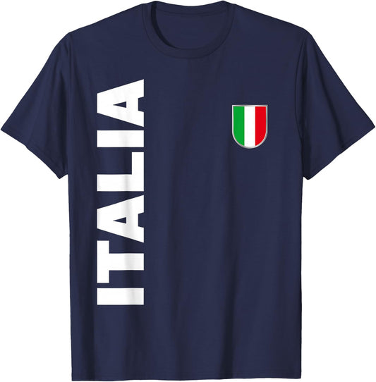 Gli Azzurri Italian Fan Flag Italy T-Shirt - T-Shirt | Navy