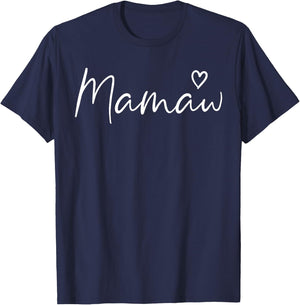 Mamaw Gifts Grandma Heart Mother's Day Mamaw T-Shirt - T-Shirt | Navy