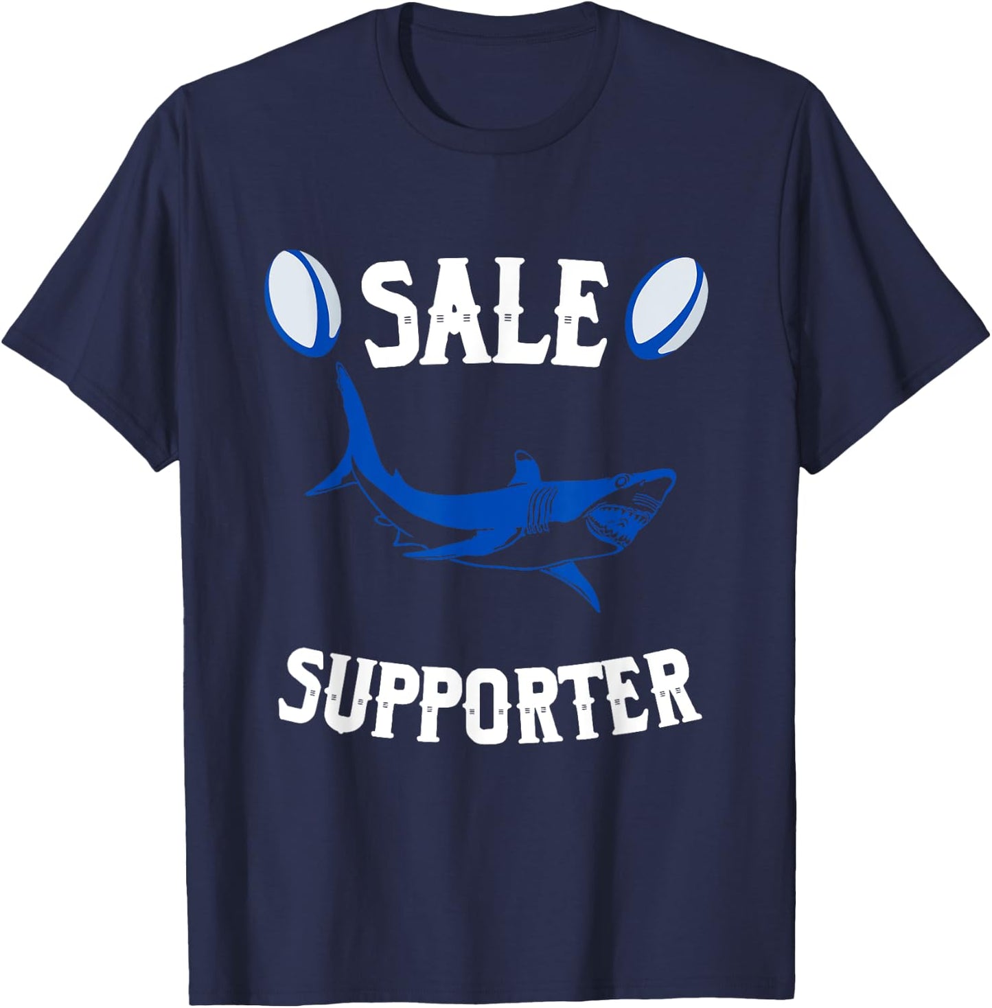 Sale Supporter Rugby Rugbyman Funny Rugby Ball T-Shirt - T-Shirt | Navy