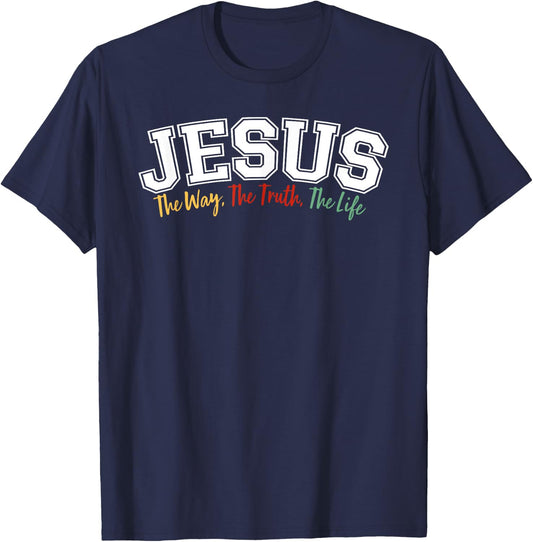 JESUS - The Way, The Truth, The Life T-Shirt - T-Shirt | Navy