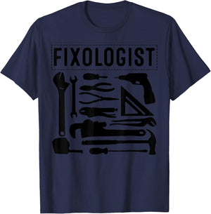 Funny Fixologist Gift Cool Handyman Carpenter Men Women DIY T-Shirt - T-Shirt | Navy