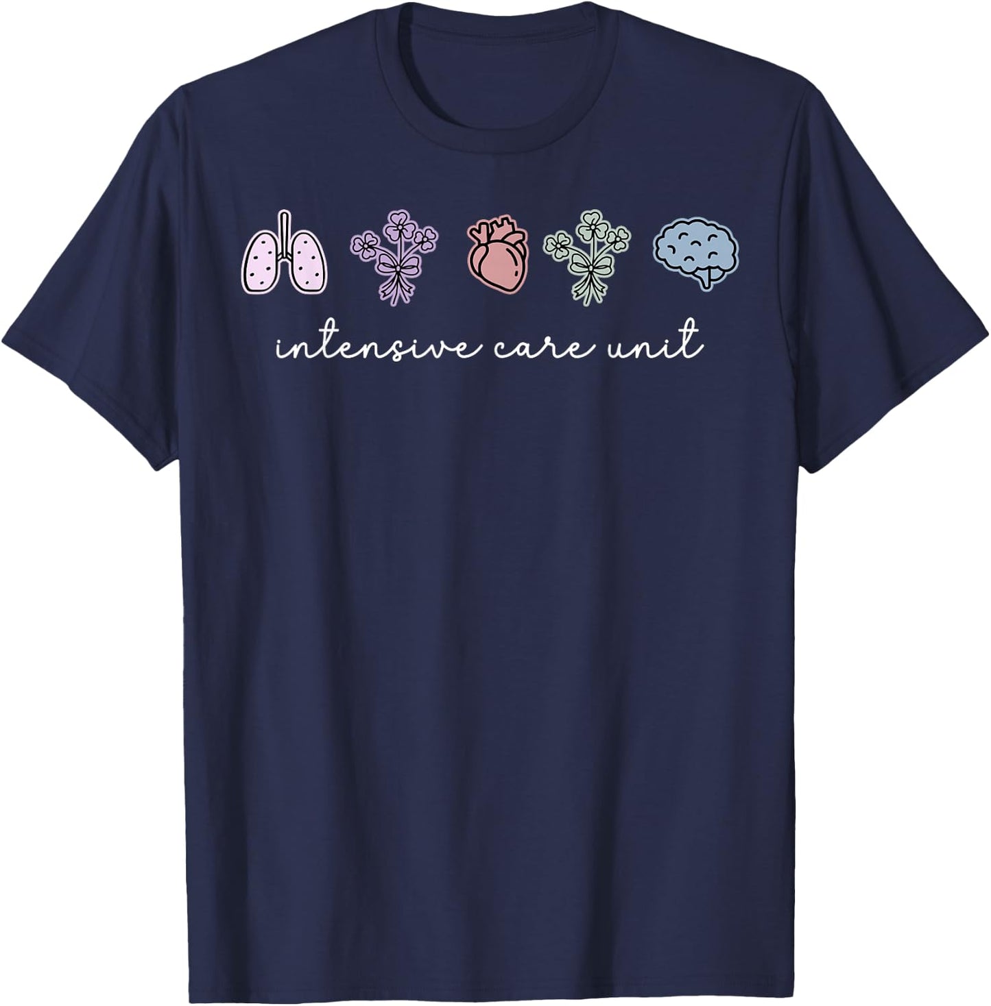 Retro Intensive Care Unit RN ICU Nurse Nursing School T-Shirt - T-Shirt | Navy