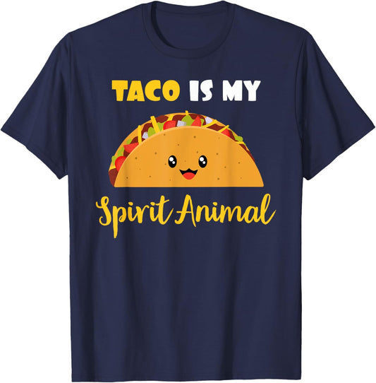 Taco is My Spirit Animal Funny Yummy T-Shirt - T-Shirt | Navy
