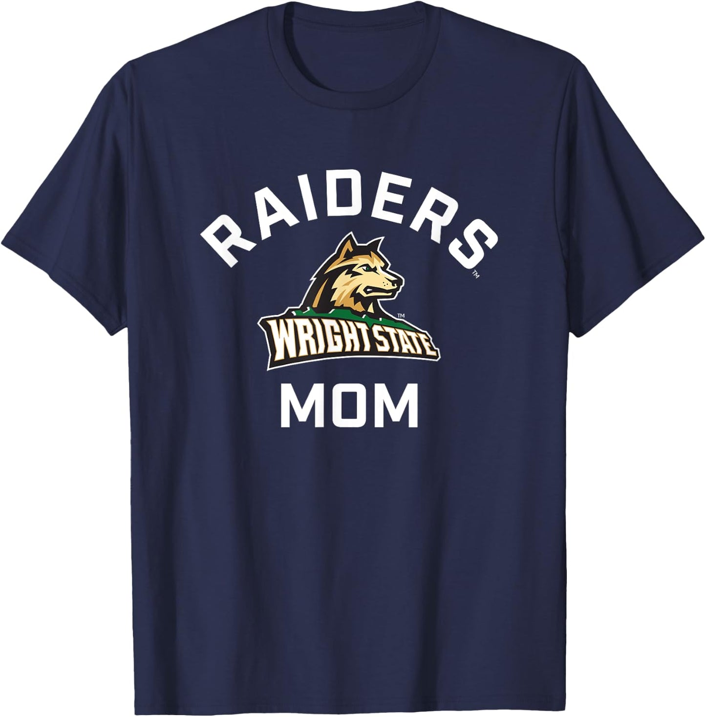 Wright State University WSU Raiders Arched Mom T-Shirt - T-Shirt | Navy