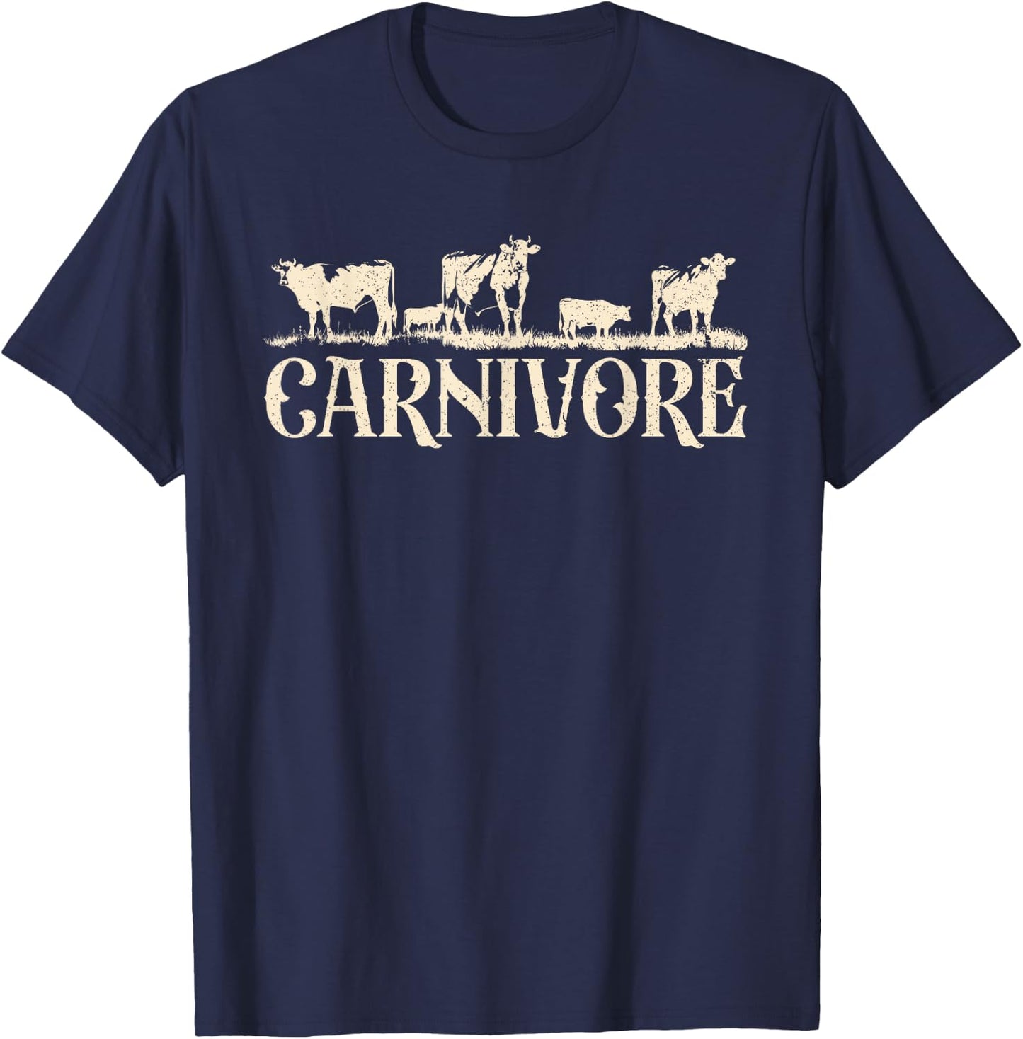 Carnivore Diet Anti-Vegan Anti-Vegetarian Keto Diet T-Shirt - T-Shirt | Navy