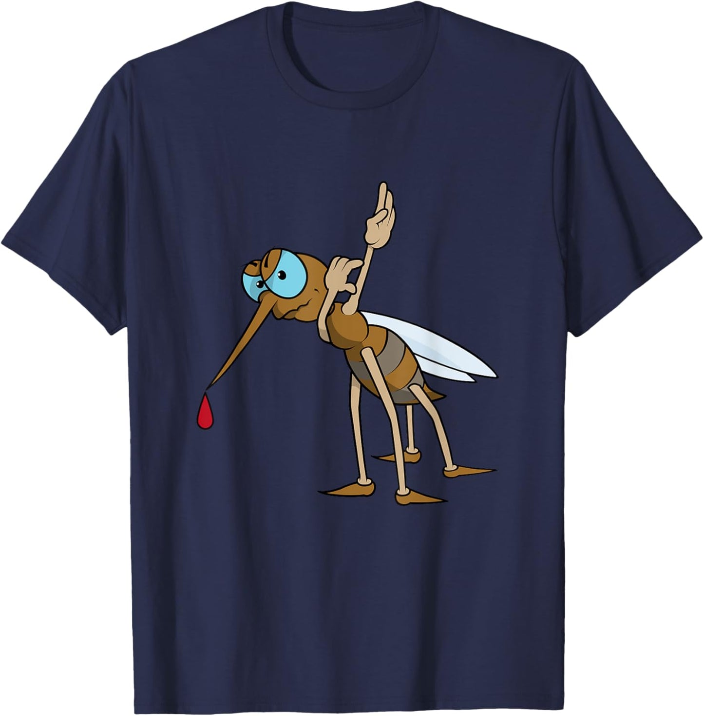 Dabbing Mosquito - Funny Mosquito Dab T-Shirt - T-Shirt | Navy
